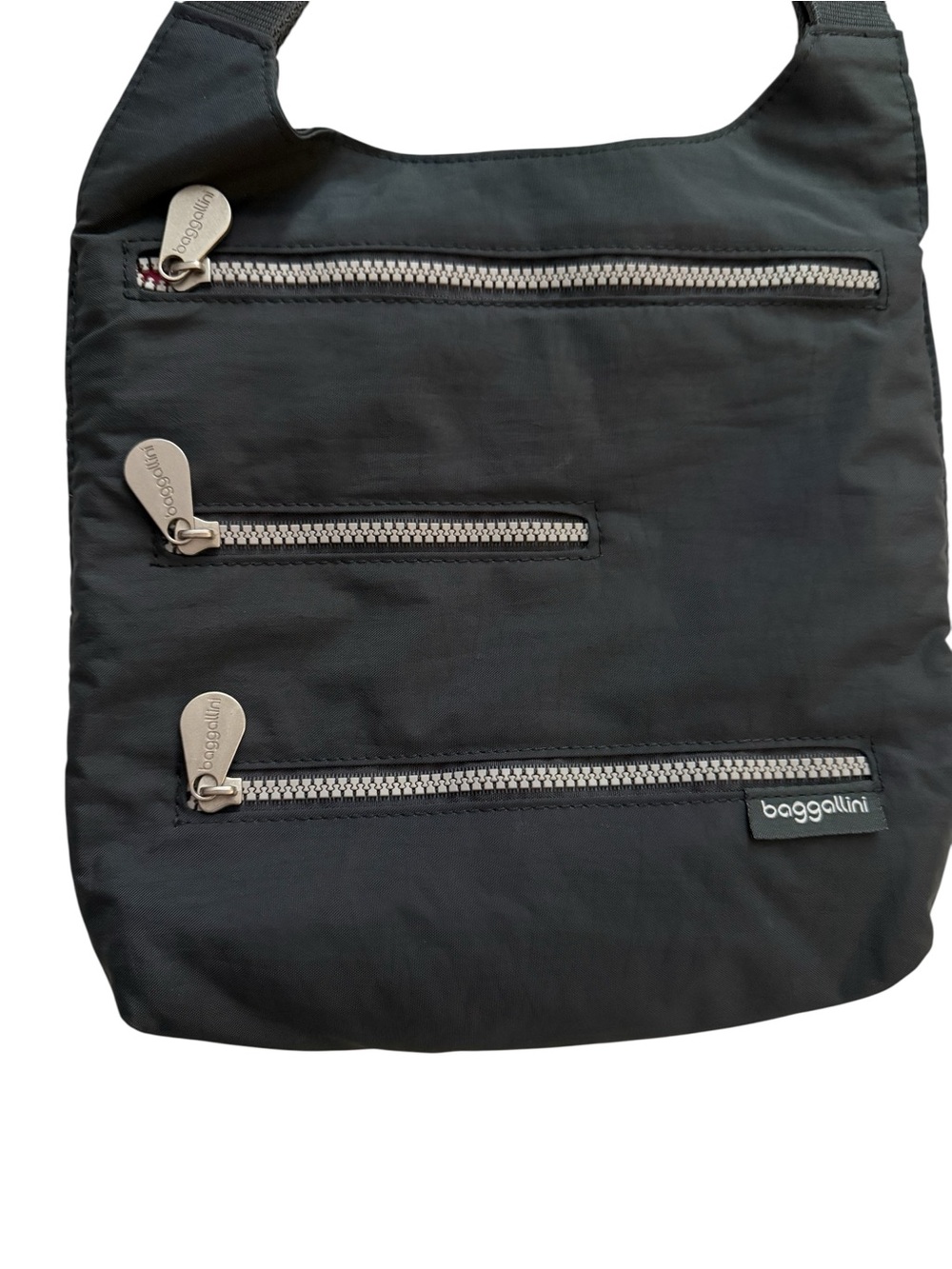 Baggallini Black Travel Crossbody Bag RFID Organizer Nylon Minimalist - Picture 3 of 6